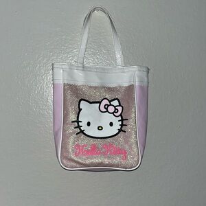 Hello Kitty Pink and White Glitter Tote